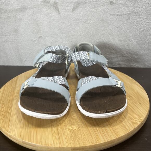 Merrell Women's Sz 9 Around Town Sunvue Cork Gray Woven Strap Comfort Sandals - Picture 2 of 8